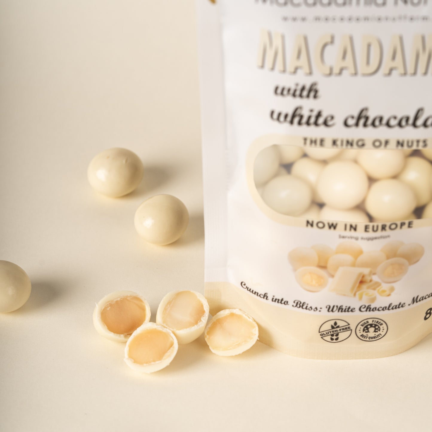 Noix de Macadamia Enrobées Chocolat Blanc